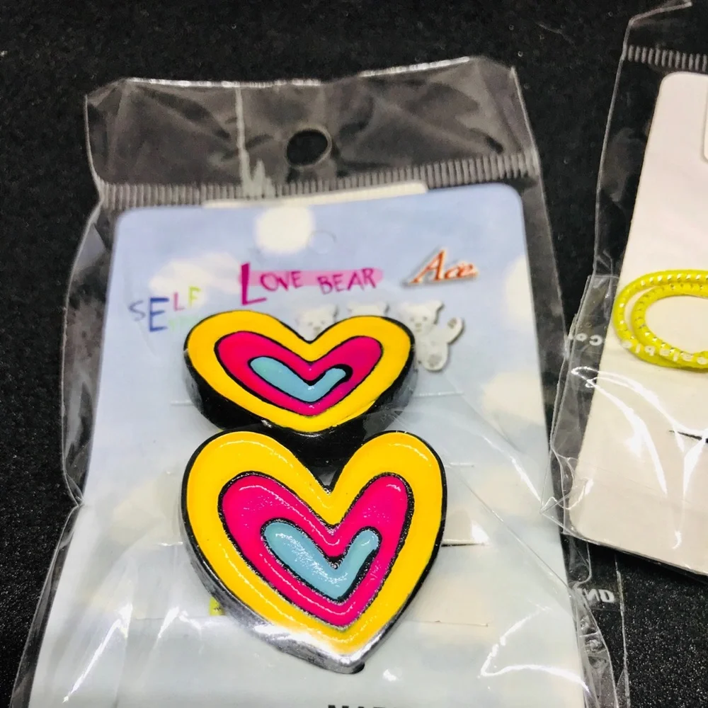 Vintage  80s 90s Heart Hair accessories kids child kidcore cute funky trendy